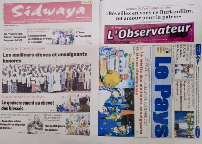 Attaque terroriste de Barsalogho et scannage des copies des concours directs à la Une des journaux burkinabés | AIB